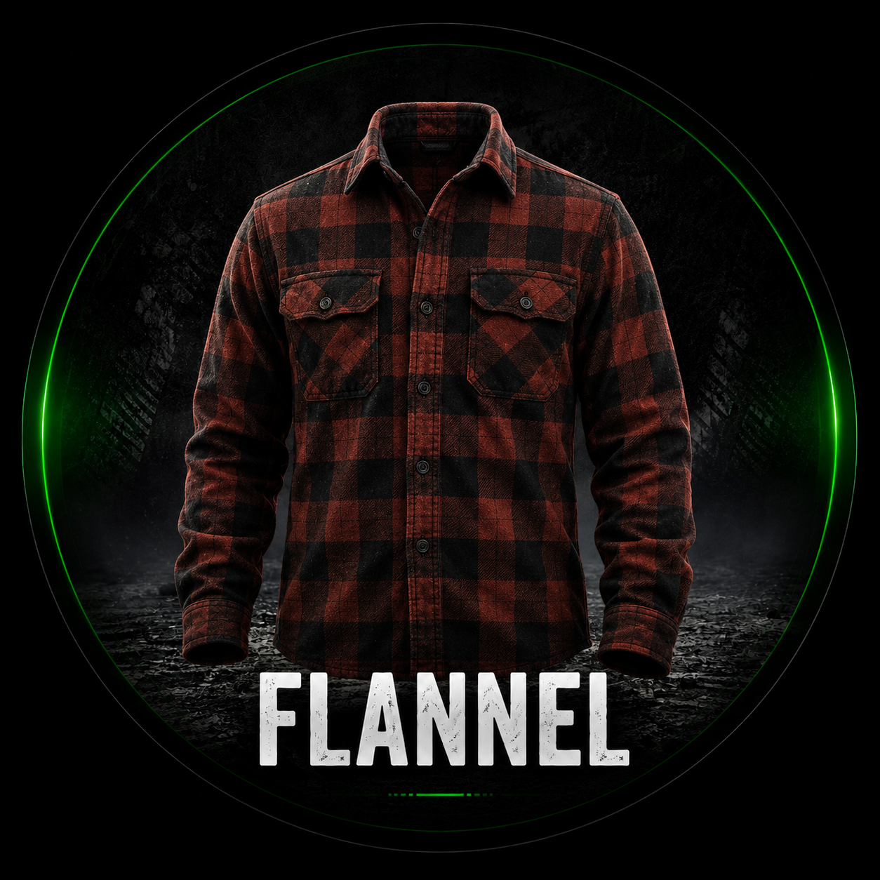 Flannel category - red and black buffalo plaid flannel work shirt with button-flap chest pockets