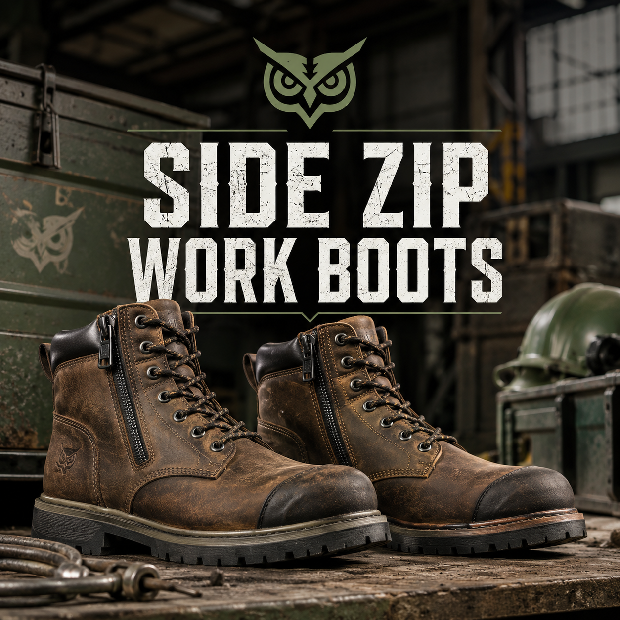 Side Zip Work Boots | Overlook Boots