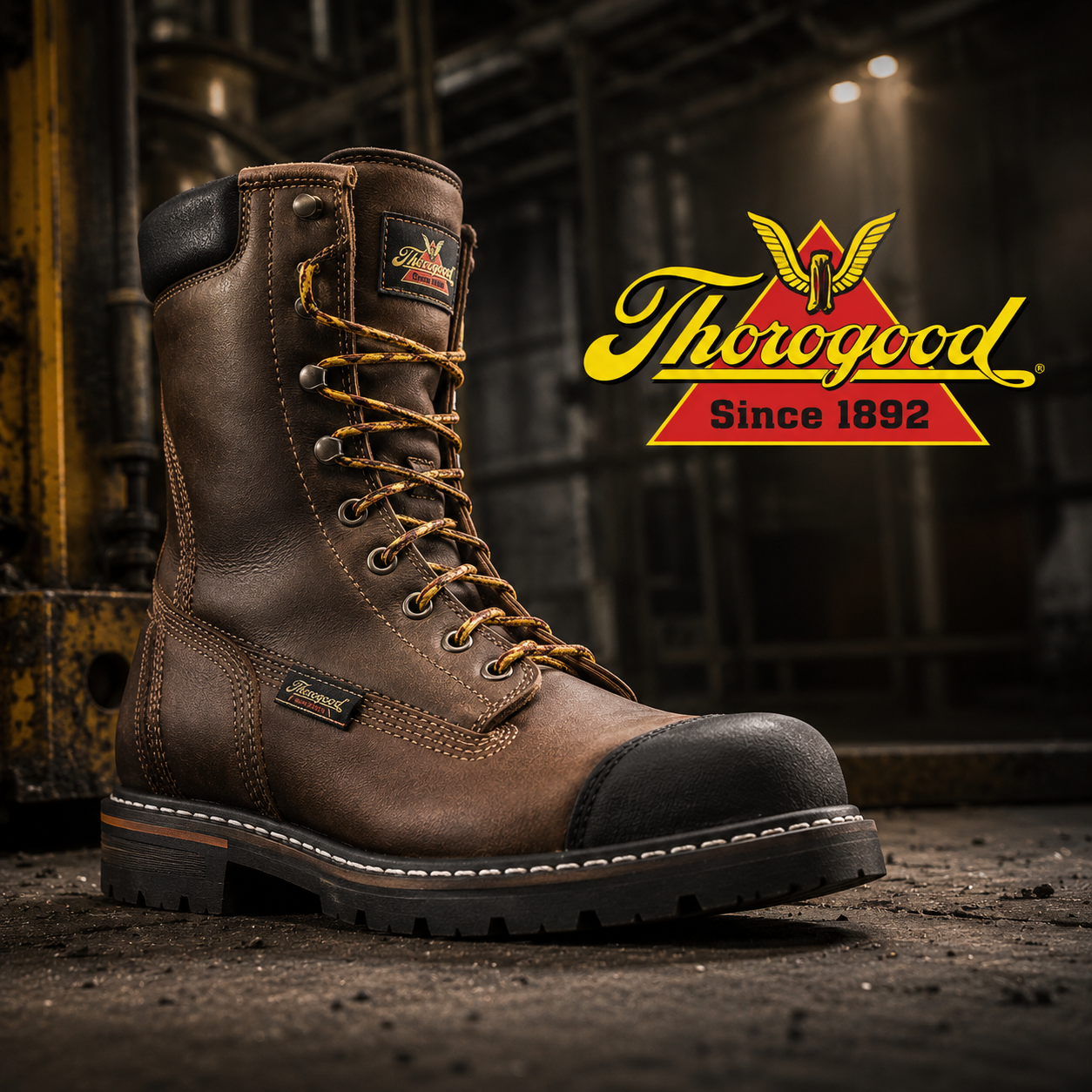 Thorogood boots with Thorogood logo