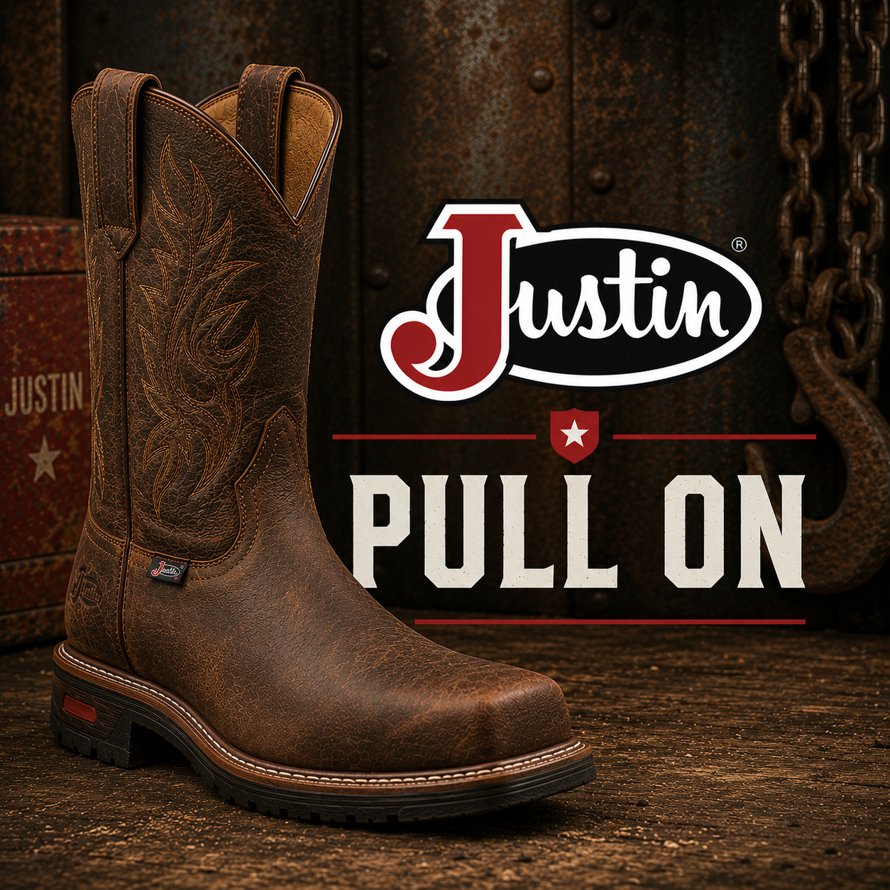 Justin Pull On Work Boots