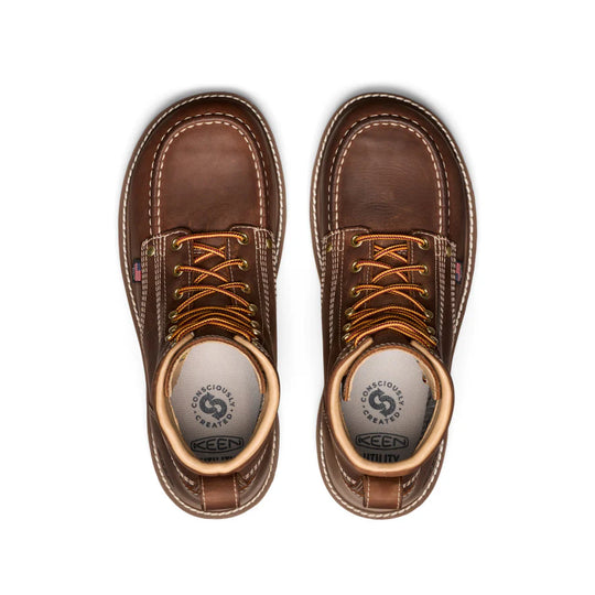 Keen Men's Liberty 6" Carbon Toe Waterproof Work Boot- Chestnut- 1030604 - Overlook Boots