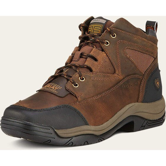Ariat Men's Terrain Wide Square Toe Steel Toe Work Boot -Brown- 10016379 - Overlook Boots