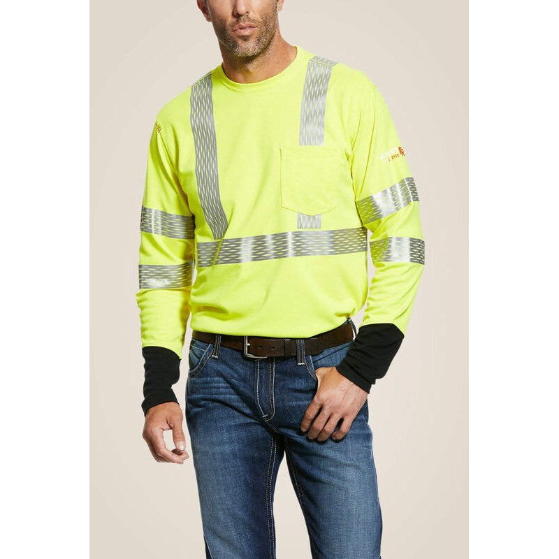 Ariat Men's Hi-Vis Flame Resist Workwear T-Shirt Yellow - 10025432 Small / Yellow / Standard - Overlook Boots