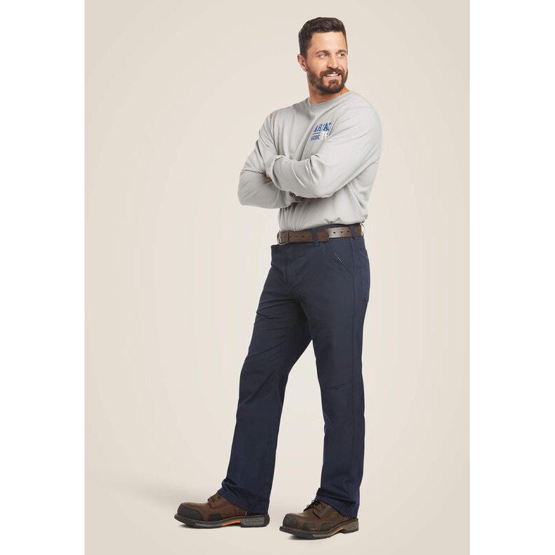 Ariat Men's Flame Resistant M4 Relaxed DuraLight Ripstop Boot Cut Pant Navy - 10026003 - Overlook Boots