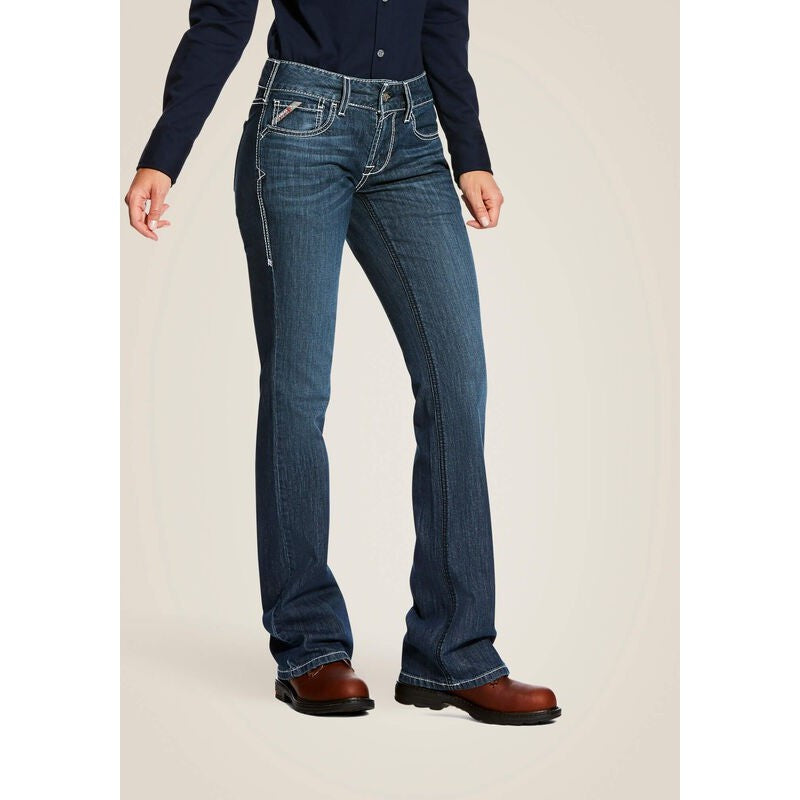 Ariat Women Flame Resistant Stretch DuraLight MW Ella Jean Azurite - 10026006 25 / Azurite / Standard/Short - Overlook Boots