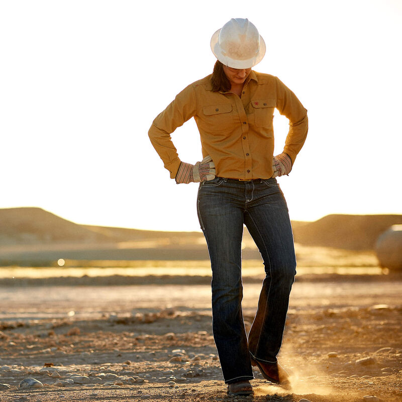 Ariat Women Flame Resistant Stretch DuraLight MW Ella Jean Azurite - 10026006 - Overlook Boots