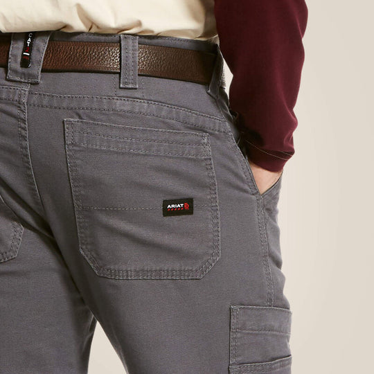 Ariat Men's Flame Resistant M5 Stretch DuraLight Canvas Straight Leg Pant Grey - 10027709 - Overlook Boots