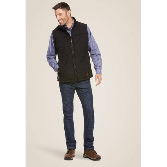 Ariat Men's Flame Resistant Crius Flame Resist Insulated Vest Black - 10027847 - Overlook Boots