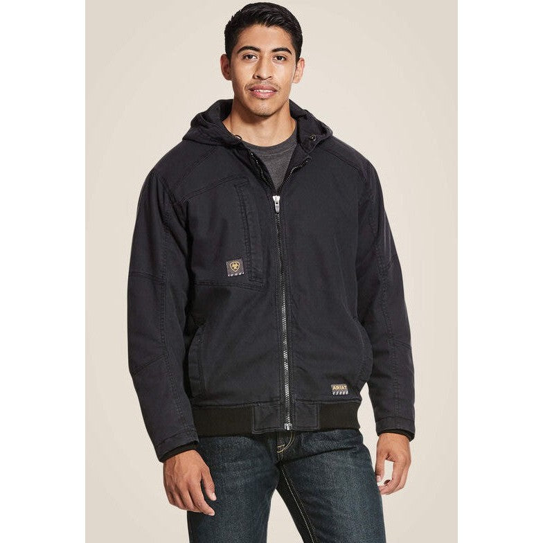 Ariat Men's Rebar Washed DuraCanvas 140G Insulated Jacket Black - 10027852 Small / Khaki / Standard - Overlook Boots