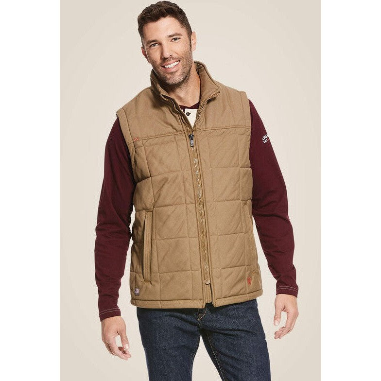 Ariat Men's Crius Flame Resist Insulated Vest Khaki - 10027853 Small / Khaki / Standard - Overlook Boots