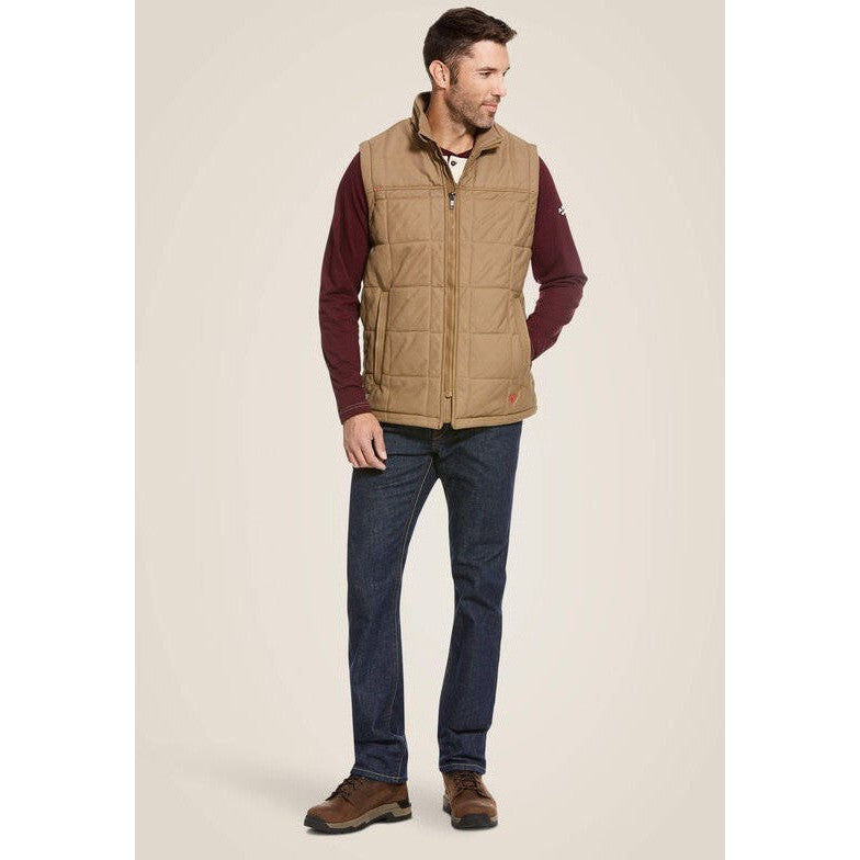 Ariat Men's Crius Flame Resist Insulated Vest Khaki - 10027853 - Overlook Boots