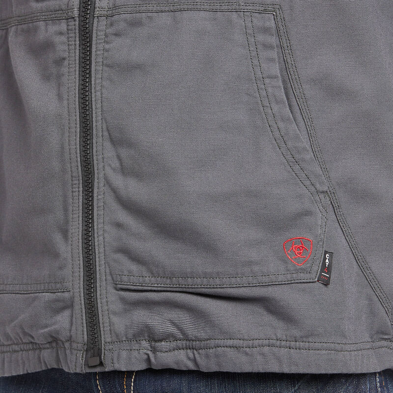 Ariat Men's DuraLight Stretch Flame Resist Canvas Vest Gray - 10027868 - Overlook Boots