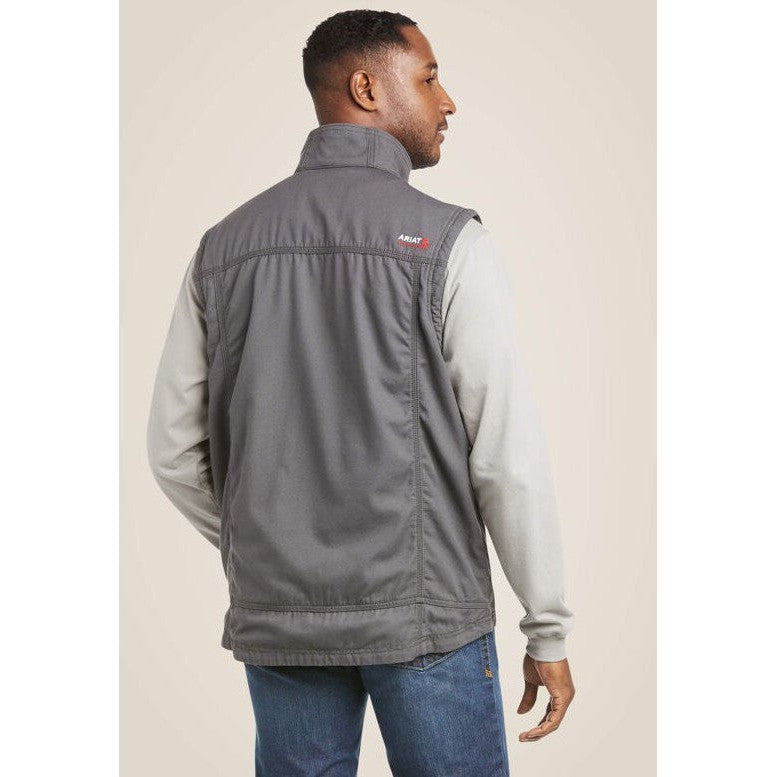 Ariat Men's DuraLight Stretch Flame Resist Canvas Vest Gray - 10027868 - Overlook Boots