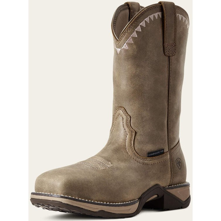 Ariat Women's Anthem Deco Composite Toe Western Work Boot -Brown- 1002