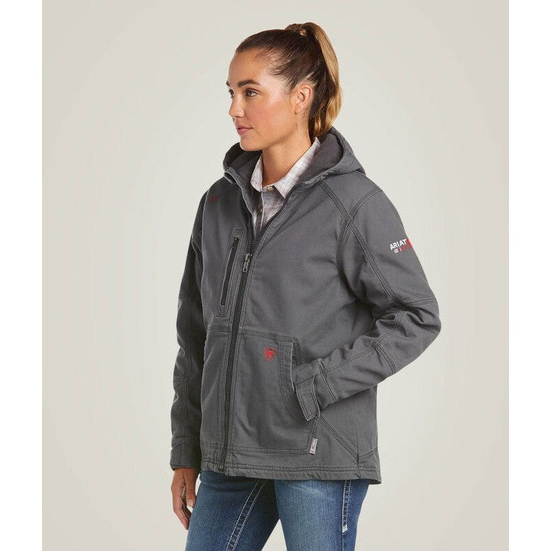 Ariat Women's Flame Resistant DuraLight Cordura Canvas Jacket - Grey 10032844 Small / Iron Grey - Overlook Boots
