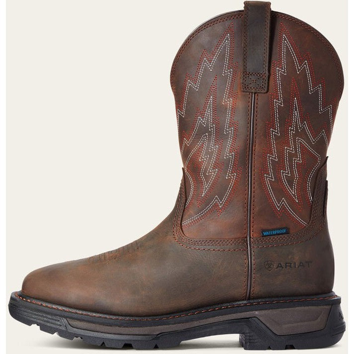 Ariat Men's Big Rig Soft Toe Waterproof Western Work Boot - Brown - 10033991 7 / Wide / Dark Brown - Overlook Boots