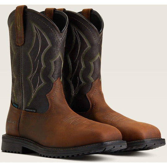 Ariat Men's Rigtek Wide Composite Toe Western Work Boot -Brown- 10034156 - Overlook Boots