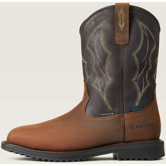 Ariat Men's Rigtek Wide Composite Toe Western Work Boot -Brown- 10034156 - Overlook Boots