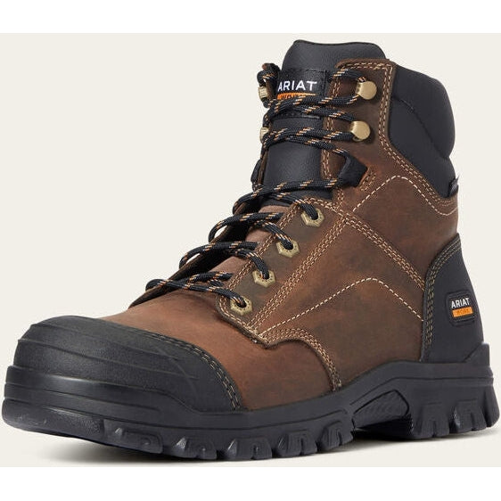 Ariat Men's Treadfast 6" Steel Toe Slip Resistant Work Boot - Brown - 10034671 - Overlook Boots