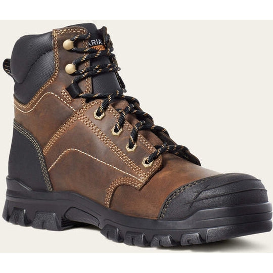 Ariat Men's Treadfast 6" Steel Toe Slip Resistant Work Boot - Brown - 10034671 6.0 / Medium / Brown - Overlook Boots