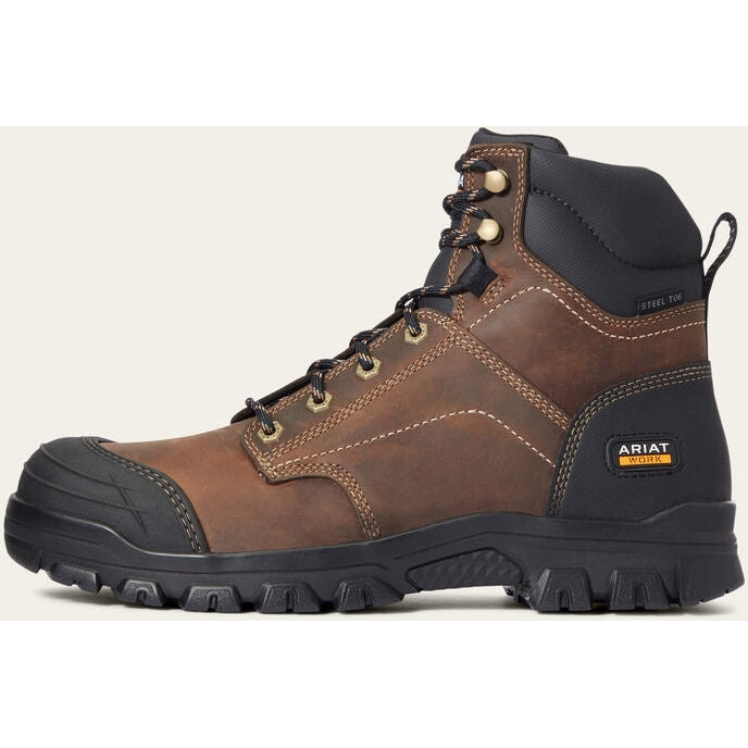 Ariat Men's Treadfast 6" Steel Toe Slip Resistant Work Boot - Brown - 10034671 - Overlook Boots