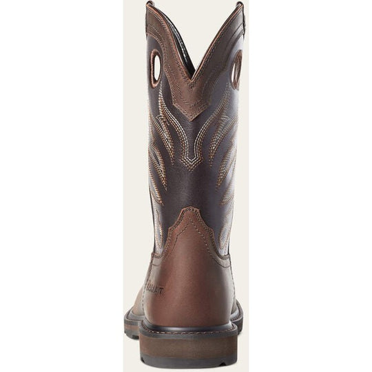 Ariat Men's Groundwork Wide Toe Steel Toe Western Work Boot -Brown- 10034717 - Overlook Boots