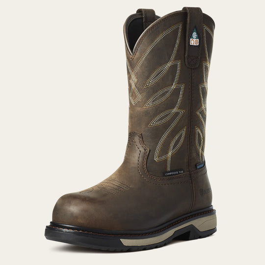 Ariat Women's Riveter Pull-On Composite Toe CSA Waterproof Puncture Resistant Work Boot - Brown - 10035774 - Overlook Boots