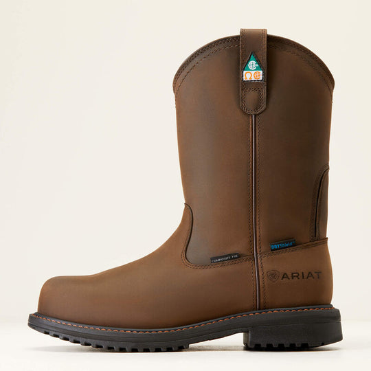 Ariat Men's Rigtek Composite Toe Waterproof Wellington Work Boot -Brown- 10035988 - Overlook Boots