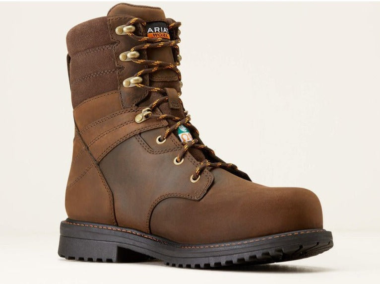 Ariat Men's Rigtek Csa 8" Composite Toe Waterproof Work Boot -Brown- 10035989 4 / Wide / Brown - Overlook Boots