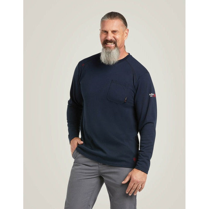 Ariat Men's Flame Resistant Max Protect Flame Resist Inherent T-Shirt Navy - 10039161 Small / Navy / Standard - Overlook Boots
