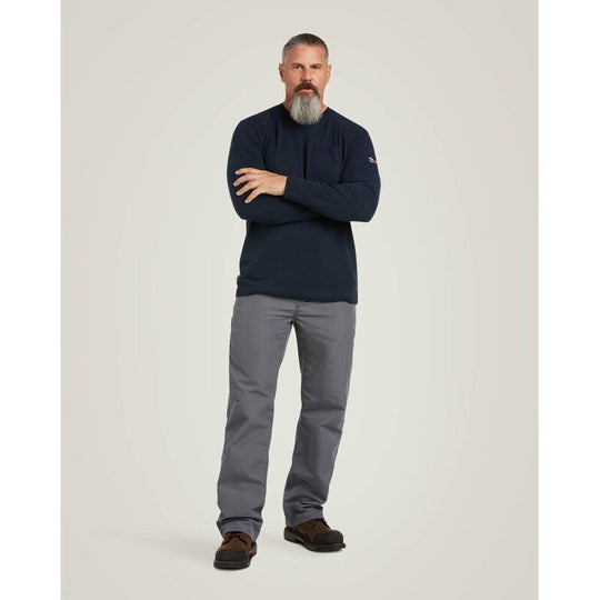 Ariat Men's Flame Resistant Max Protect Flame Resist Inherent T-Shirt Navy - 10039161 - Overlook Boots
