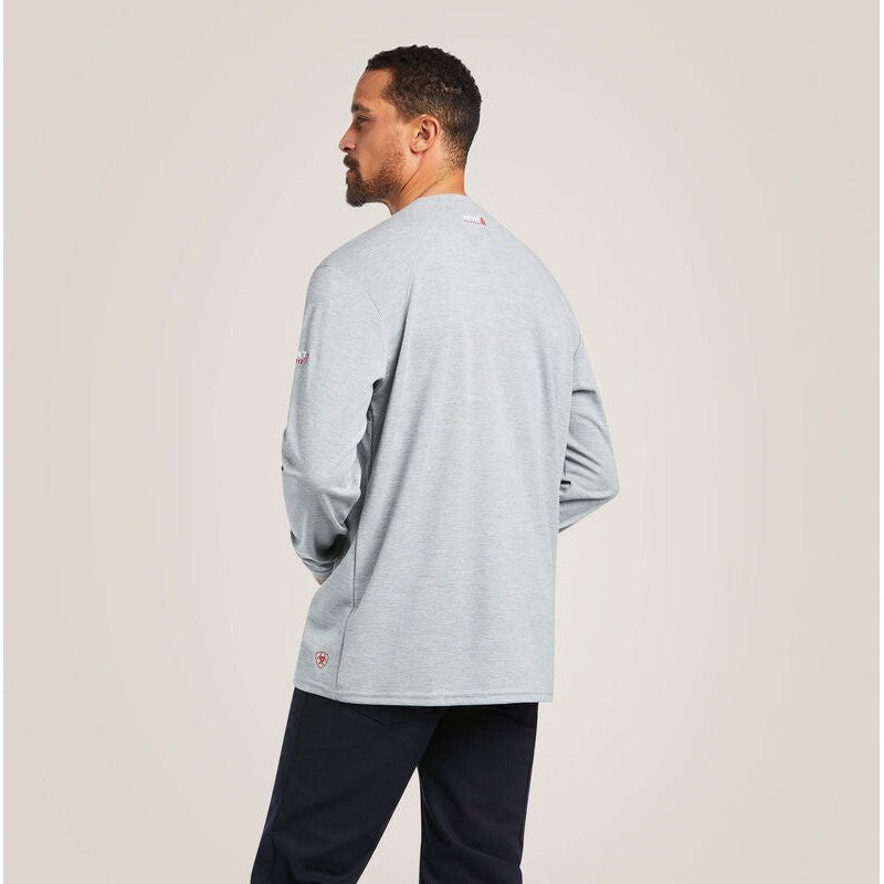 Ariat Men's Flame Resistant Max Protect Flame Resist Inherent T-Shirt Grey - 10039228 - Overlook Boots