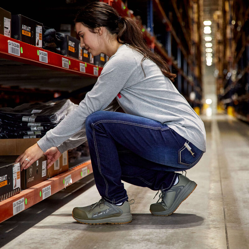 Ariat Women's Outpace Composite Toe Safety Slip Resistant Work Shoe - Willow - 10040322 - Overlook Boots