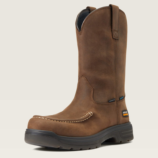 Ariat Men's Turbo Moc Toe Carbon Toe Waterproof Work Boot - Mocha - 10040396 - Overlook Boots