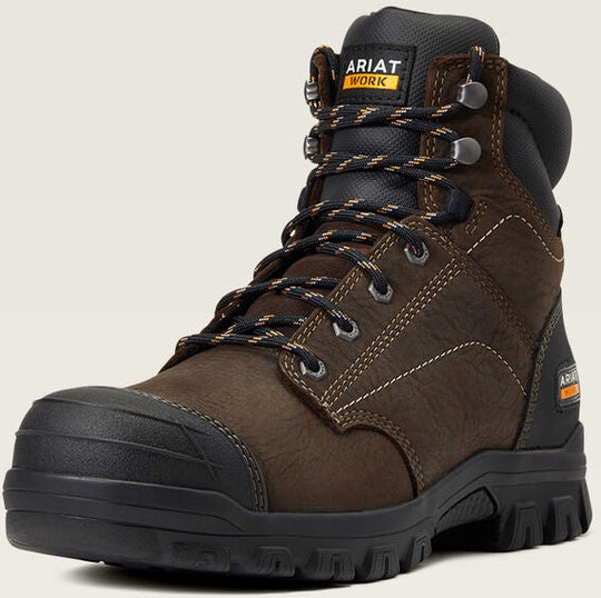 Ariat Men's Treadfast 6" Soft Toe Waterproof Slip Resistant Work Boot - Brown - 10040404 - Overlook Boots