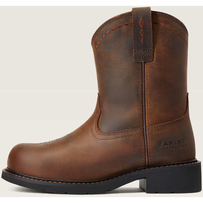 Ariat Women's Fatbaby Pull On Steel Toe Work Boot -Brown- 10040431 - Overlook Boots