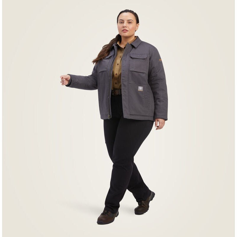 Ariat Women s Rebar DuraCanvas Sherpa Lined Work Coat Grey 10041469 Ariat Women s Rebar DuraCanvas Sherpa Lined Work Coat Grey 10041469