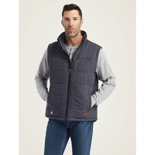 Ariat Men's Crius Flame Resist Insulated Workwear Vest Grey - 10041623 Small / Iron Grey / Standard - Overlook Boots