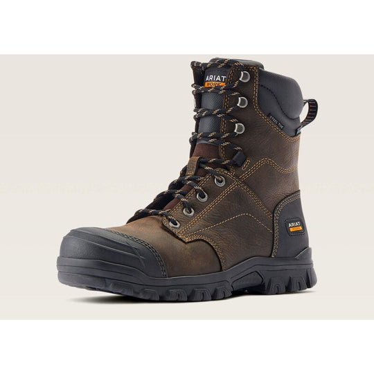 Ariat Men's Treadfast 8" Steel Toe Waterproof Slip Resistant Work Boot - Brown - 10042496 - Overlook Boots
