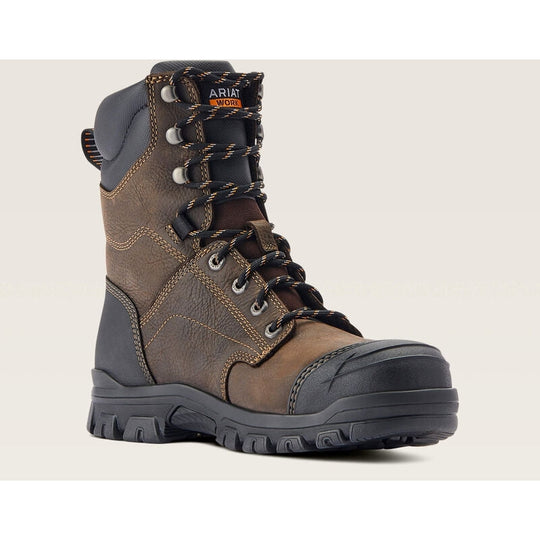 Ariat Men's Treadfast 8" Steel Toe Waterproof Slip Resistant Work Boot - Brown - 10042496 6.0 / Medium / Brown - Overlook Boots