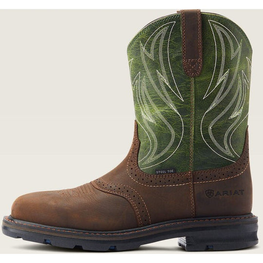 Ariat Men's Sierra Shock Shield Steel Toe Western Work Boot - Brown - 10042541 - Overlook Boots