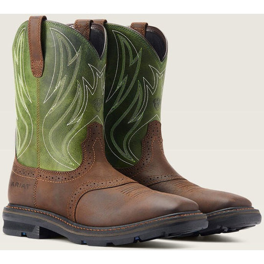 Ariat Men's Sierra Shock Shield Western Work Boot -Brown- 10042555 - Overlook Boots