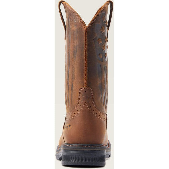 Ariat Men's Sierra Shock Shield Patriot Western Work Boot - Brown - 10044505 - Overlook Boots