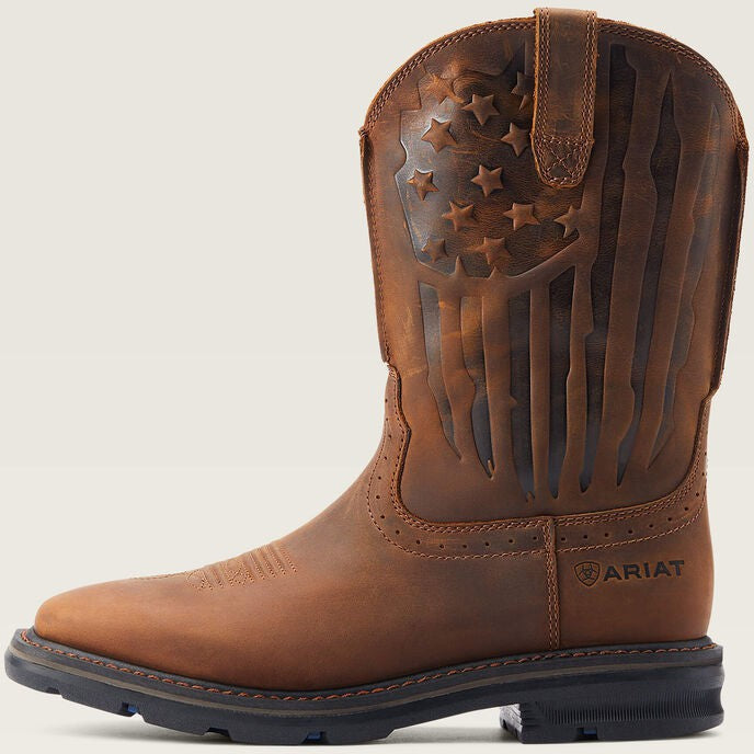 Ariat Men's Sierra Shock Shield Patriot Western Work Boot - Brown - 10044505 - Overlook Boots