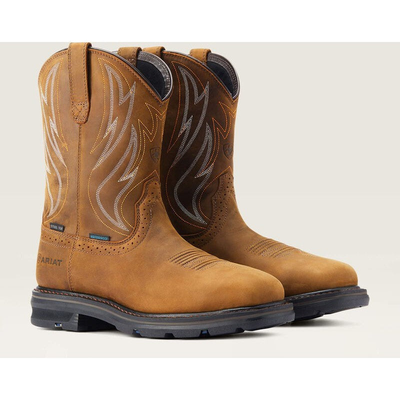 Ariat Men's Sierra Shock Shield Steel Toe Western Work Boot - Brown - 10044544 - Overlook Boots