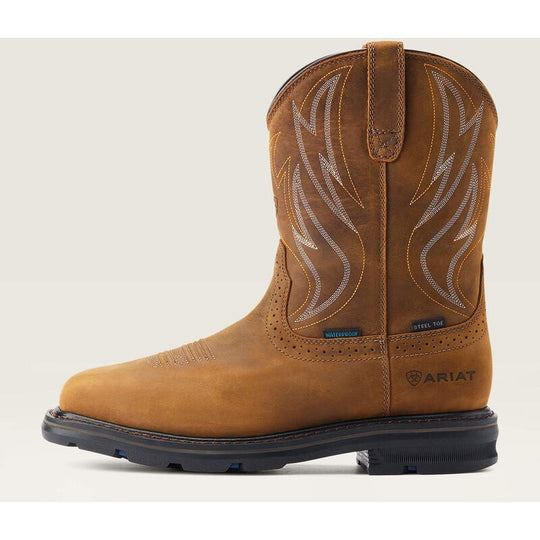 Ariat Men's Sierra Shock Shield Steel Toe Western Work Boot - Brown - 10044544 - Overlook Boots