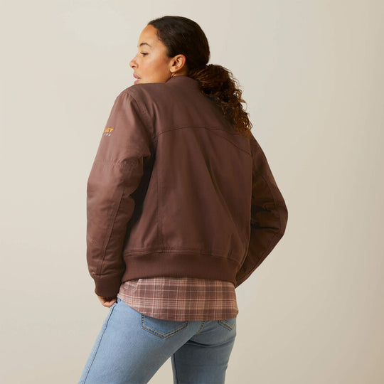 Ariat Women's Rebar Stretch Canvas Bomber Jacket Pepper - 10046382 - Overlook Boots