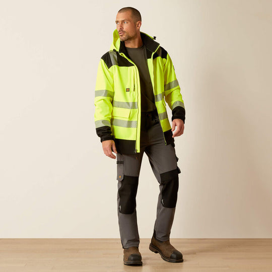 Ariat Men's Rebar Hi-Vis Softshell Water Resist Jacket Yellow - 10046407 - Overlook Boots