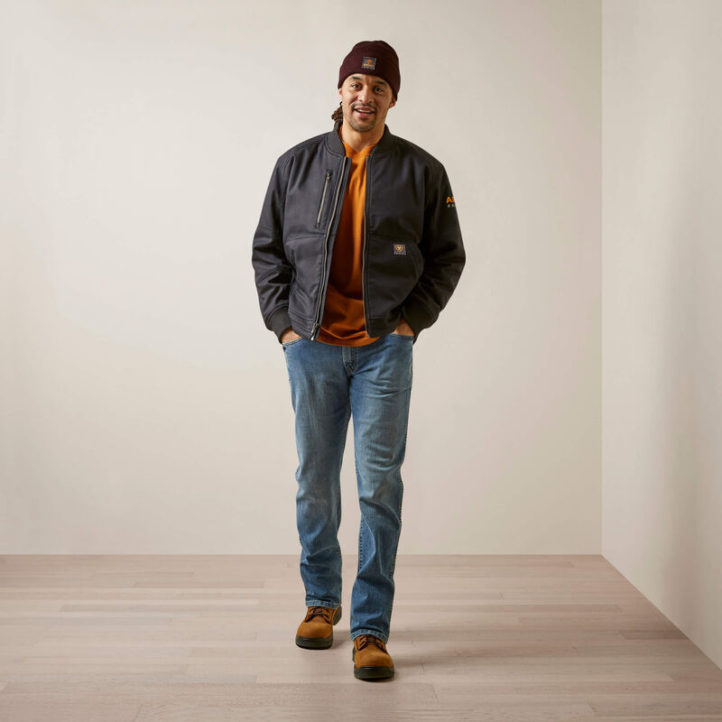 Ariat Men's Rebar Stretch Canvas Bomber Jacket Black - 10046515 - Overlook Boots