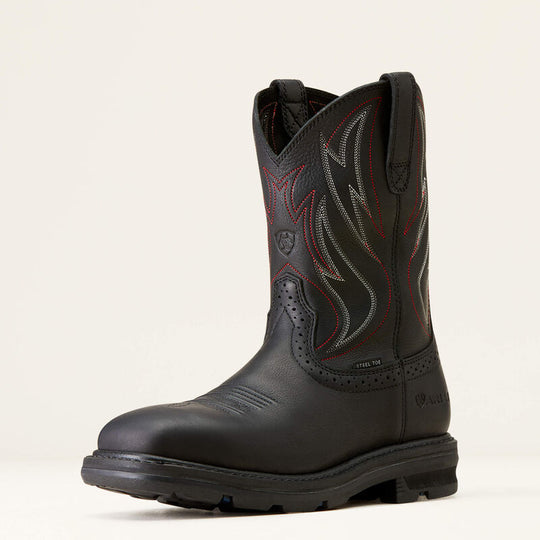 Ariat Men's Sierra Shock Shield Steel Toe Western Work Boot -Black- 10046929 - Overlook Boots